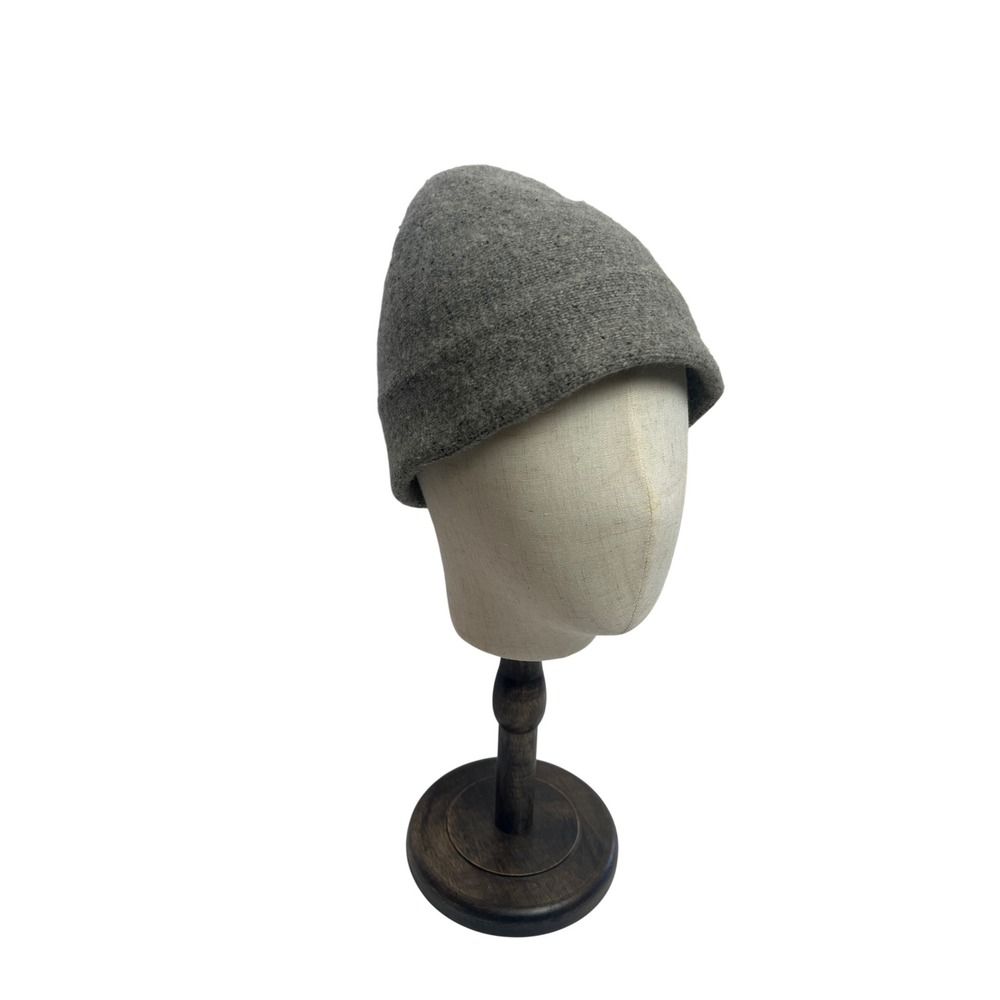 Lauren Ralph Lauren‎ Grey Lambswool Blend Knit Beanie Hat One Size